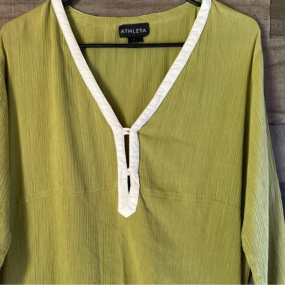 Athleta Lime Green Textured Top - Picture 2 of 6